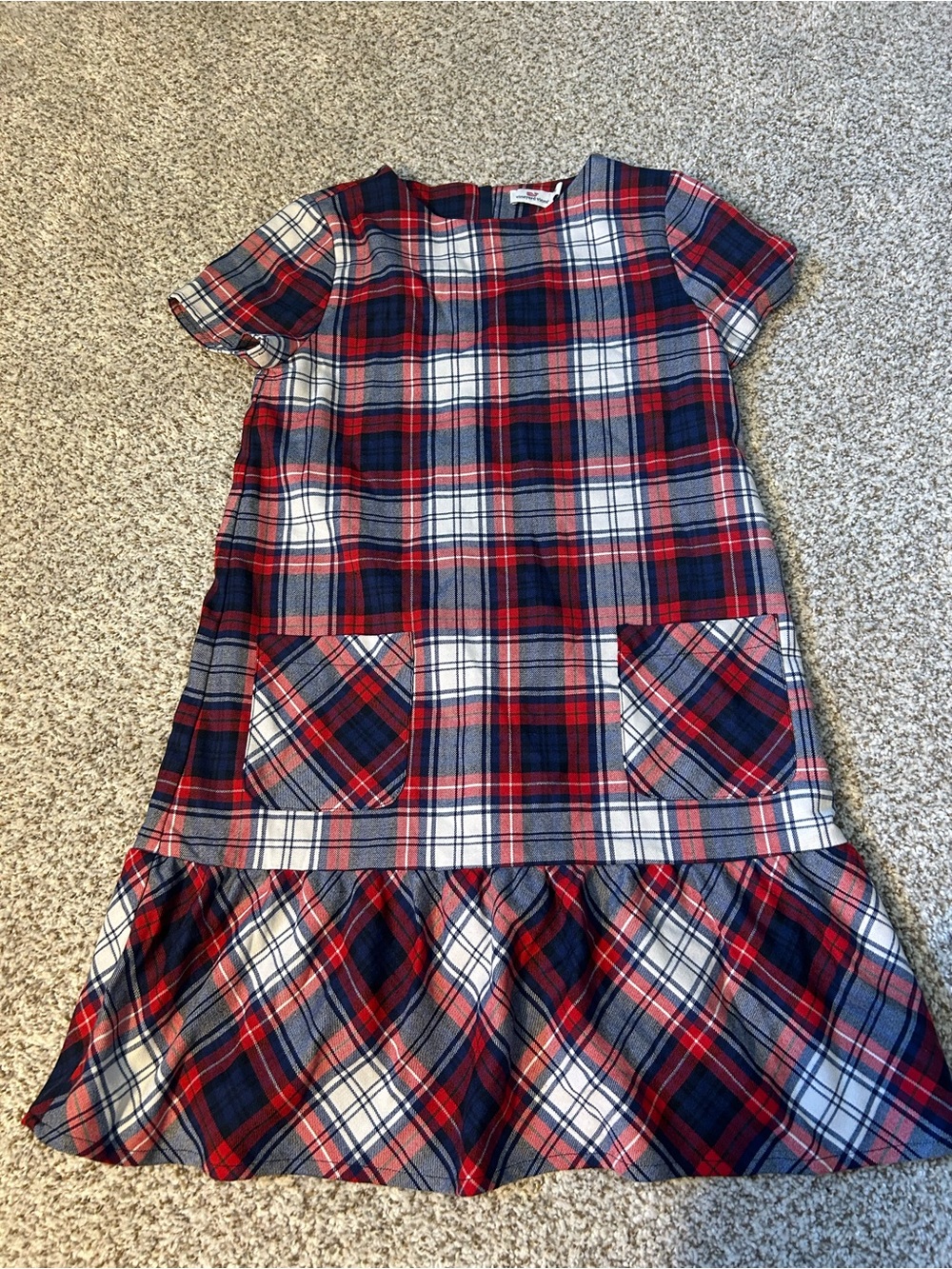 Vineyard Vines Red Navy White Plaid Girls Dress
